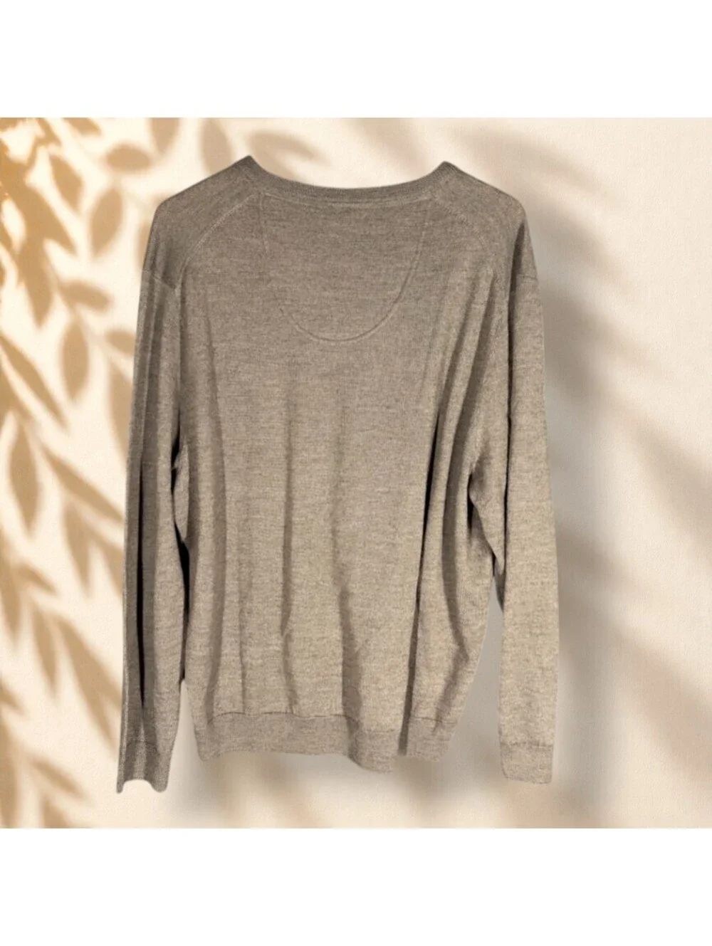 Club Room Sweater Pullover Men XL Brown Knit V-Neck Long Sleeve Soft Cozy